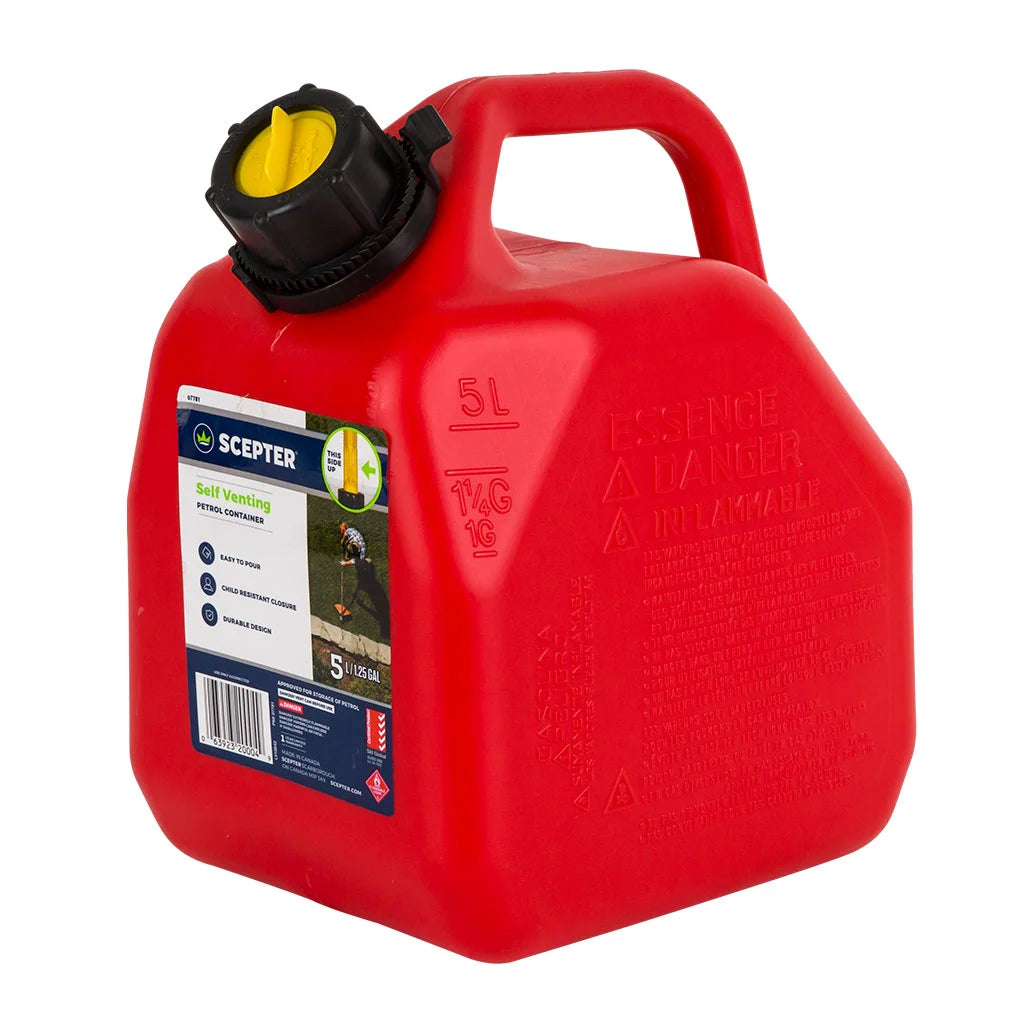Plastic 5 Litre Fuel Can - Includes Pourer Spout