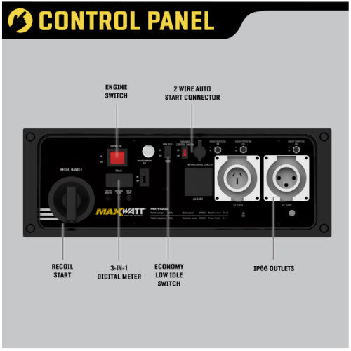 Maxwatt MX11000i (9000 Watt) Petrol Inverter Generator